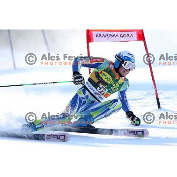 Matic Skube of Slovenia during first run of Audi FIS World Cup giant slalom race for 50. Vitranc Cup in Kranjska Gora, Slovenia in March 5, 2011 