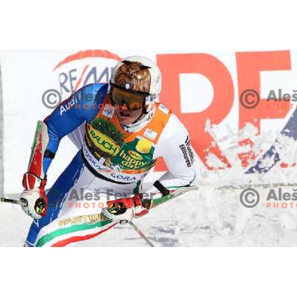 Max Blardone in the finish area during second run of Audi FIS World Cup Giant Slalom for 50 Vitranc Cup in Kranjska Gora, Slovenia on March 5, 2011 