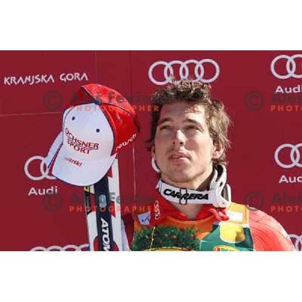 Carlo Janka after second run of Audi FIS World Cup Giant Slalom for 50 Vitranc Cup in Kranjska Gora, Slovenia on March 5, 2011 