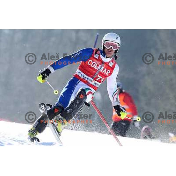 Roberto Nani Skiing in the first run of Audi FIS World Cup Slalom for 50. Vitranc Cup in Kranjska Gora, Slovenia on March 6, 2011 