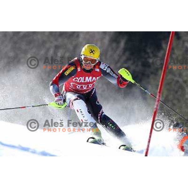 Ivica Kostelic Skiing in the first run of Audi FIS World Cup Slalom for 50. Vitranc Cup in Kranjska Gora, Slovenia on March 6, 2011 