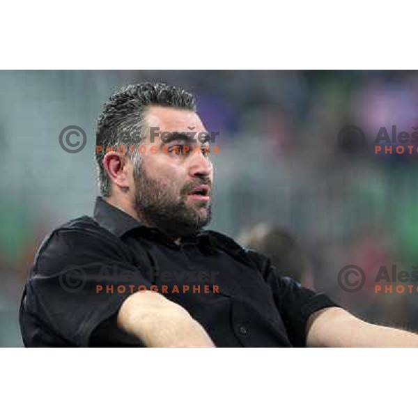 Boris Denic, head coach of Slovenia in action during handball match Slovenia-Poland in first leg of qualification for EHF Handball Euro 2012, played in front of 12.000 spectators in Stozice, Ljubljana, Slovenia on march 9, 2011 