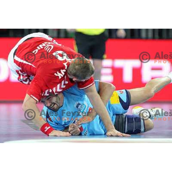 David Spiler of Slovenia in action during handball match Slovenia-Poland in first leg of qualification for EHF Handball Euro 2012, played in front of 12.000 spectators in Stozice, Ljubljana, Slovenia on march 9, 2011 