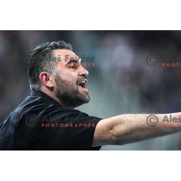 Boris Denic, head coach of Slovenia in action during handball match Slovenia-Poland in first leg of qualification for EHF Handball Euro 2012, played in front of 12.000 spectators in Stozice, Ljubljana, Slovenia on march 9, 2011 