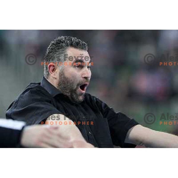 Boris Denic, head coach of Slovenia in action during handball match Slovenia-Poland in first leg of qualification for EHF Handball Euro 2012, played in front of 12.000 spectators in Stozice, Ljubljana, Slovenia on march 9, 2011 