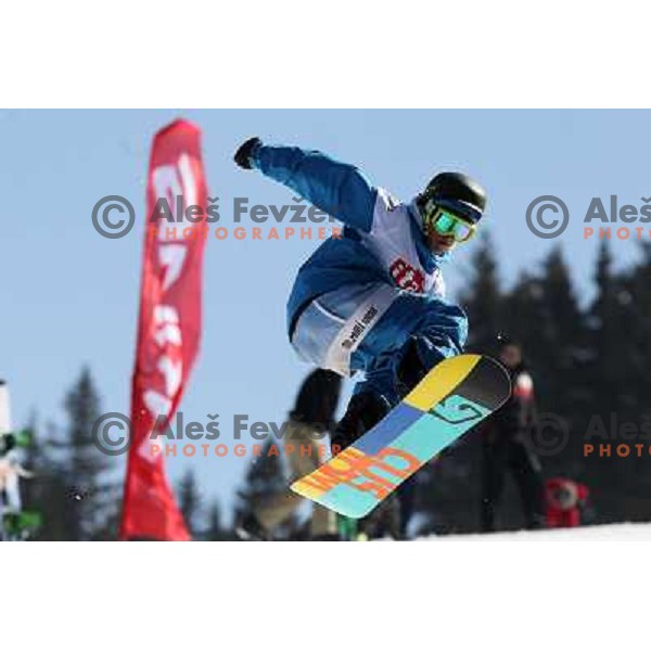 Action during Snowboard FIS Europa Cup Big Air competition at Rogla Ski Resort, Slovenia on March 12, 2011 