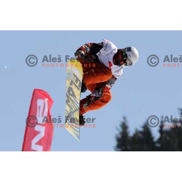 Action during Snowboard FIS Europa Cup Big Air competition at Rogla Ski Resort, Slovenia on March 12, 2011 