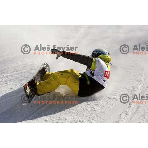 Action during Snowboard FIS Europa Cup Big Air competition at Rogla Ski Resort, Slovenia on March 12, 2011 