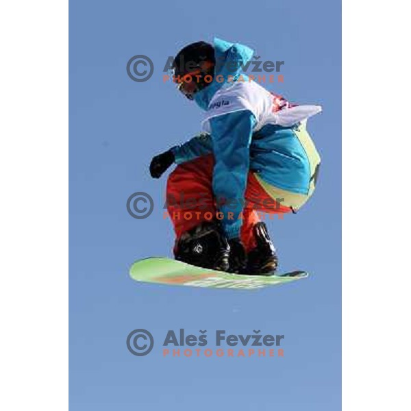 Action during Snowboard FIS Europa Cup Big Air competition at Rogla Ski Resort, Slovenia on March 12, 2011 