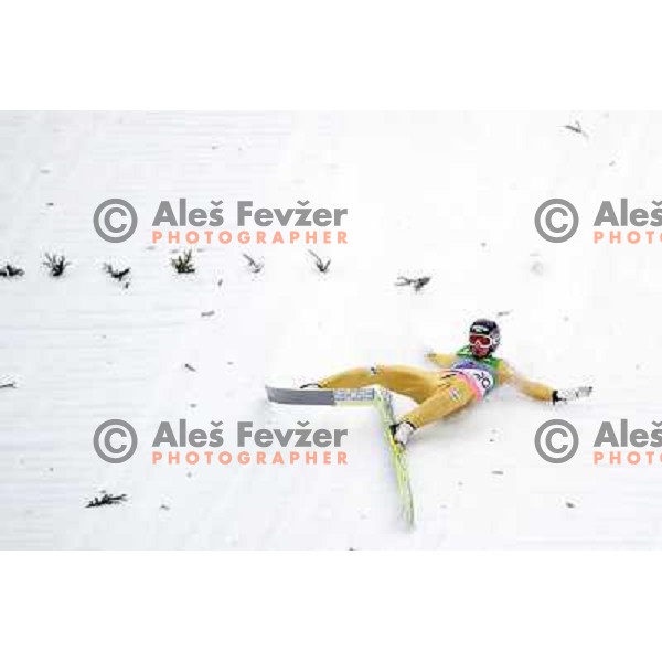 Robert Kranjec of Slovenia, fall at landing during second round of Fis World Cup Ski Jumping Final in Planica, March 18th 
