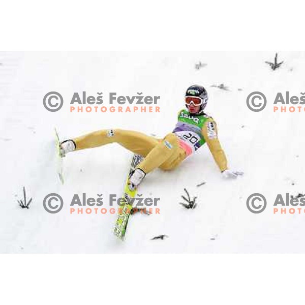 Robert Kranjec of Slovenia fall during second round of Fis World Cup Ski Jumping Final in Planica, March 18th 
