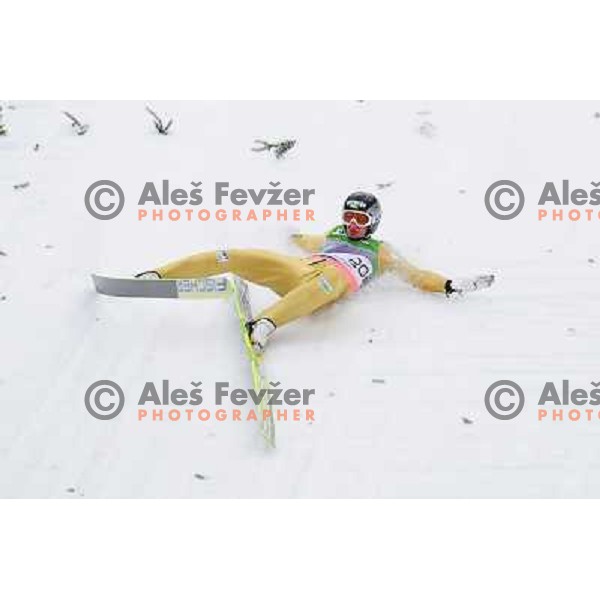 Robert Kranjec of Slovenia fall during second round of Fis World Cup Ski Jumping Final in Planica, March 18th 