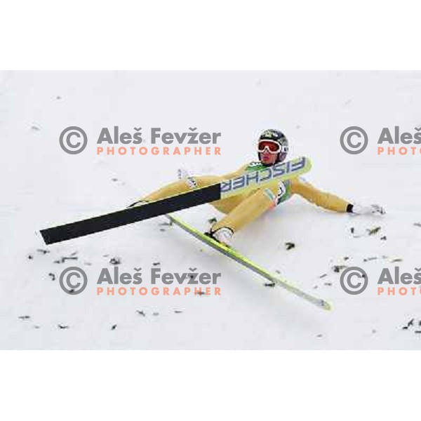Robert Kranjec of Slovenia fall during second round of Fis World Cup Ski Jumping Final in Planica, March 18th 