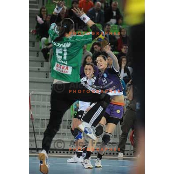 Alja Koren in action at the handball game RK Krim Mercator Ljubljana - Oltchim Valcea, played in the Women\'s EHF Champions league main round, 19.03.2011 , Stozice Arena, Ljubljana, 