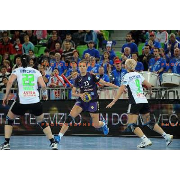 Andrea Penezic in action at the handball game RK Krim Mercator Ljubljana - Oltchim Valcea, played in the Women\'s EHF Champions league main round, 19.03.2011 , Stozice Arena, Ljubljana, 