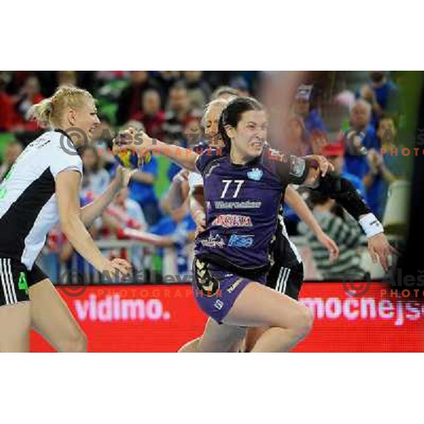 Andrea Lekic in action at the handball game RK Krim Mercator Ljubljana - Oltchim Valcea, played in the Women\'s EHF Champions league main round, 19.03.2011 , Stozice Arena, Ljubljana, 