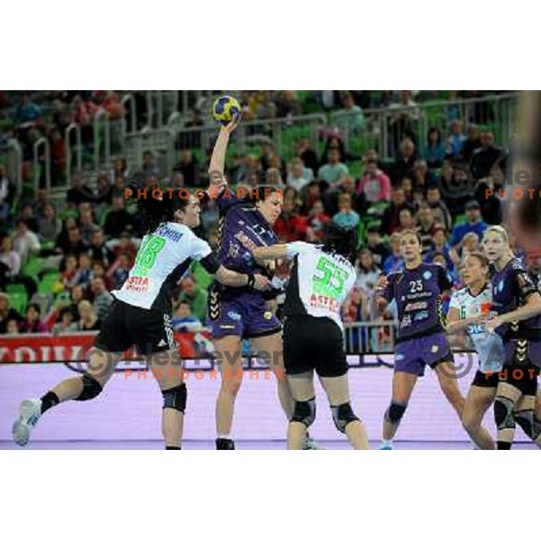Andrea Lekic in action at the handball game RK Krim Mercator Ljubljana - Oltchim Valcea, played in the Women\'s EHF Champions league main round, 19.03.2011 , Stozice Arena, Ljubljana, 