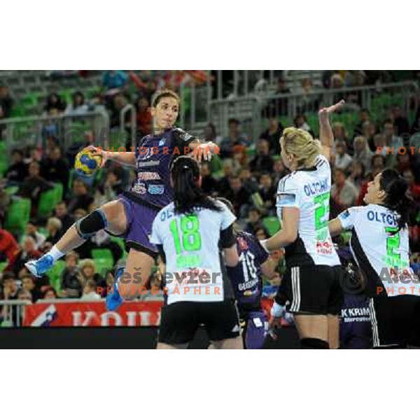 Andrea Penezic in action at the handball game RK Krim Mercator Ljubljana - Oltchim Valcea, played in the Women\'s EHF Champions league main round, 19.03.2011 , Stozice Arena, Ljubljana, 
