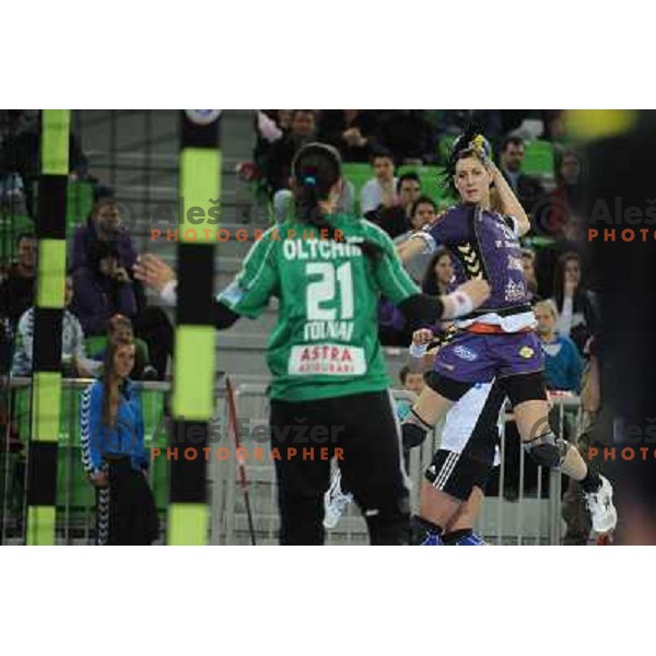 Alja Koren in action at the handball game RK Krim Mercator Ljubljana - Oltchim Valcea, played in the Women\'s EHF Champions league main round, 19.03.2011 , Stozice Arena, Ljubljana, 