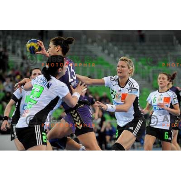 Andrea Penezic in action at the handball game RK Krim Mercator Ljubljana - Oltchim Valcea, played in the Women\'s EHF Champions league main round, 19.03.2011 , Stozice Arena, Ljubljana, 