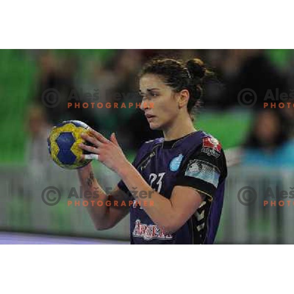 Andrea Penezic in action at the handball game RK Krim Mercator Ljubljana - Oltchim Valcea, played in the Women\'s EHF Champions league main round, 19.03.2011 , Stozice Arena, Ljubljana, 