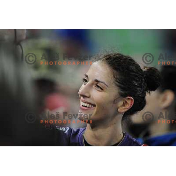 Andrea Penezic in action at the handball game RK Krim Mercator Ljubljana - Oltchim Valcea, played in the Women\'s EHF Champions league main round, 19.03.2011 , Stozice Arena, Ljubljana, 