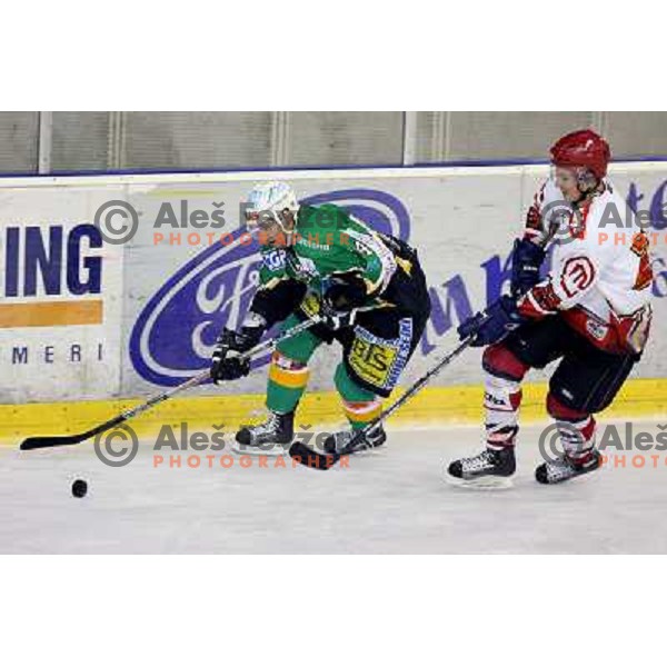 Matej Hocevar skates past Janus Pavlic