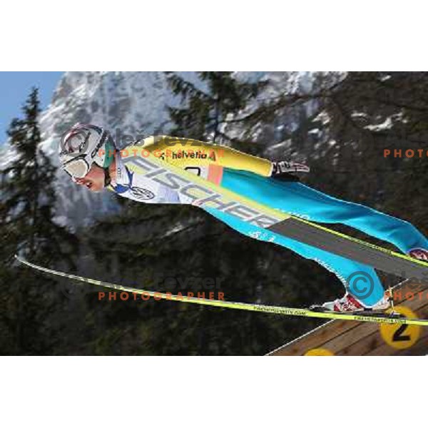 Simon Ammann (SUI) ski flying during Final competition of FIS World Cup Ski Jumping season 2010-2011 in Planica, Slovenia on March 20, 2011 