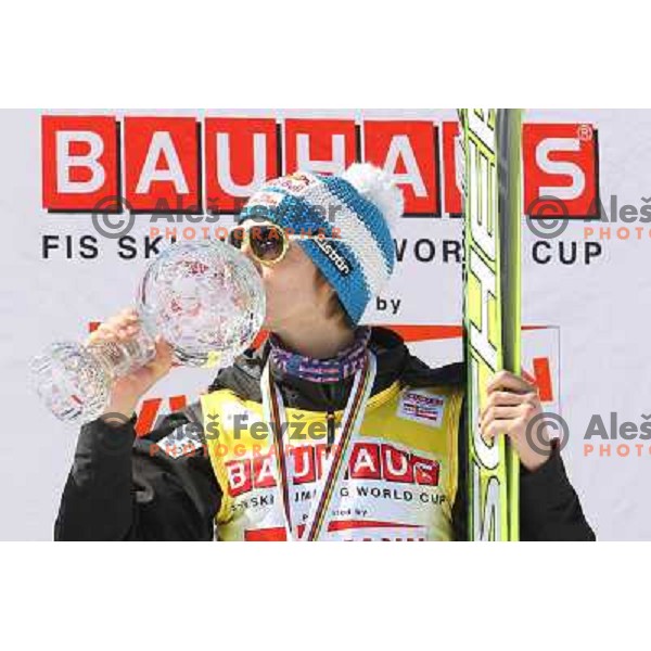 Gregor Schlierenzauer (AUT), overall winner of FIS World Cup Ski Flying season 2010-2011 in Planica, Slovenia on March 20, 2011 