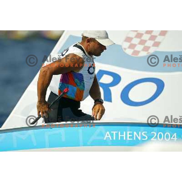 Mate Arapov of Croatia competing in sailing during summer Olympic games in Athens 2004, Greece 