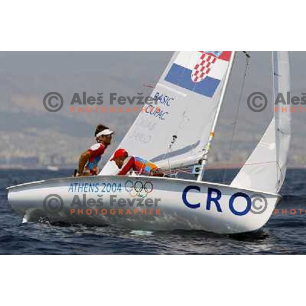 Basic and Cupac of Croatia competing in 470 in sailing during summer Olympic games in Athens 2004, Greece 