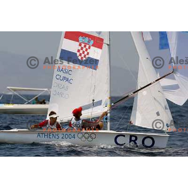Basic and Cupac of Croatia competing in 470 in sailing during summer Olympic games in Athens 2004, Greece 