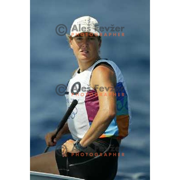 Teja Cerne of Slovenia in sailing during summer Olympic games in Athens 2004, Greece 