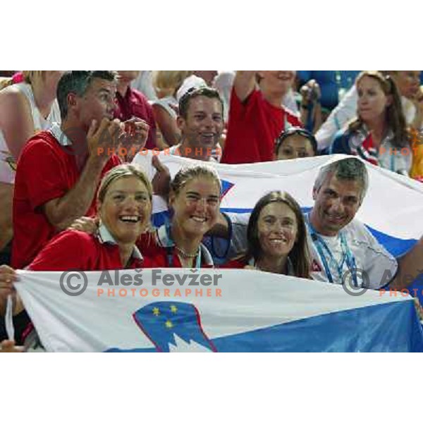 Mitja Margon, Klara Maucec, Teja Cerne, Vesna Dekleva, Zvonko Bezic during summer Olympic games in Athens on August 22,2004, Greece 