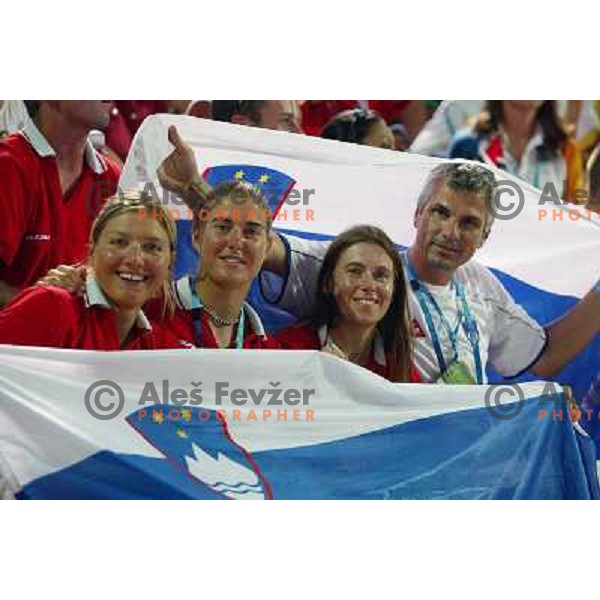 Klara Maucec, Teja Cerne, Vesna Dekleva during summer Olympic games in Athens on August 22,2004, Greece 