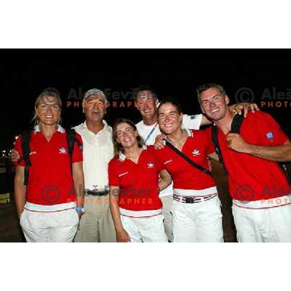 Klara Maucec, Janko Kosmina,Vesna Dekleva, Samo Potokar, Teja Cerne, Mitja Margon during summer Olympic games in Athens on August 22,2004, Greece 