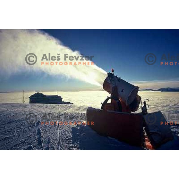 Snow canon working at Krvavec ski resort