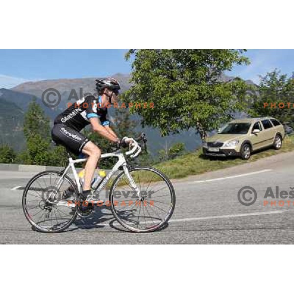 Bourg d\'Oisans (720 meters)- Alpe d\'Huez (1850 meters) legendary 14 km climb of Tour de France in French Alps is attacked every day from cyclists around the globe. Amateur race was held on August 4, 2011 