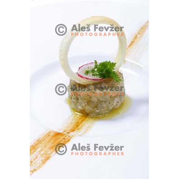 Haute Cuisine dishes created by Chef Bine Volcic in Promenada Restaurant at Bled, Slovenia on October 28, 2011 