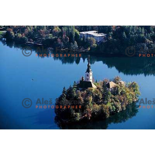 Isalnd with the church on lake Bled, Slovenia