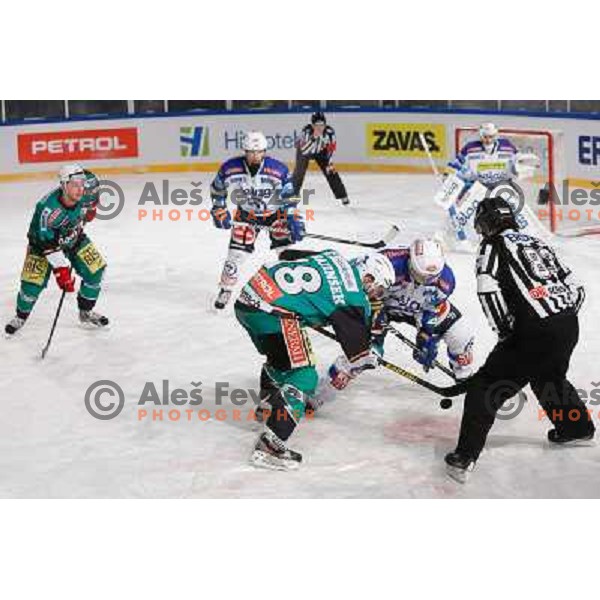 Action during Icefest open-air hockey match on Joze Plecnik Bezigrad stadion in Ljubljana, Slovenia on January 4th, 2013 