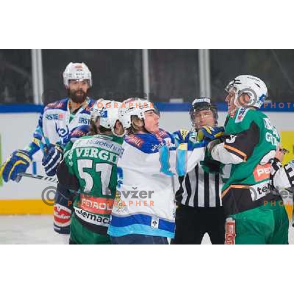 Fight during Icefest open-air hockey match on Joze Plecnik Bezigrad stadion in Ljubljana, Slovenia on January 4th, 2013 
