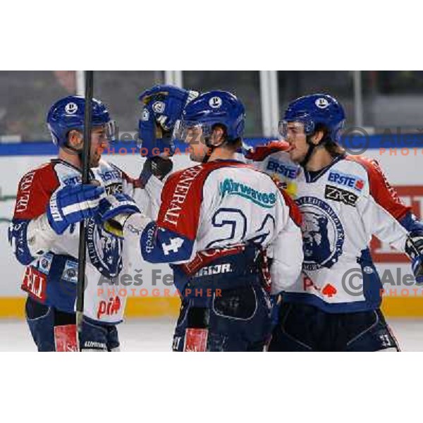 Team of KHL Medvescak in action during Icefest 2013 open-air hockey match played on Joze Plecnik Bezigrad stadion in Ljubljana, Slovenia on January 6th, 2013 