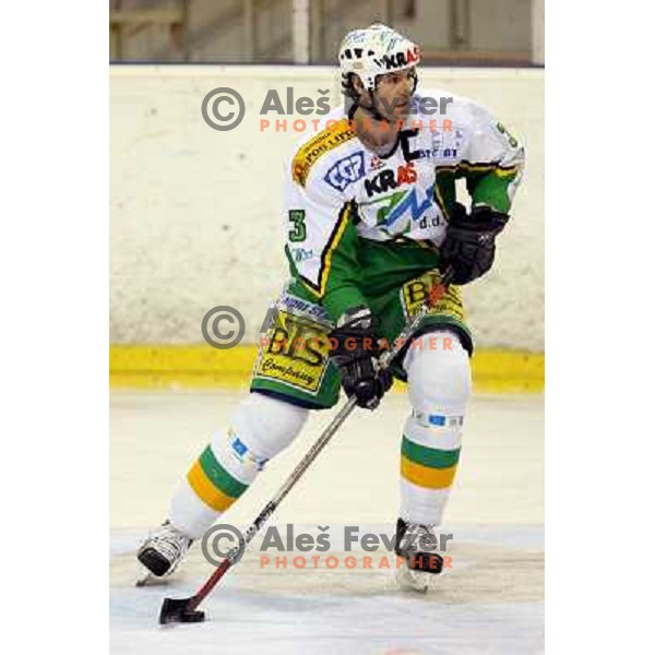 Robert Ciglenecki during third game of the Ice-Hockey Finals of Slovenian National Championship between ZM Olimpija-Banque Royale Slavija. ZM Olimpija won the game 6:1 and leads the series 2:1