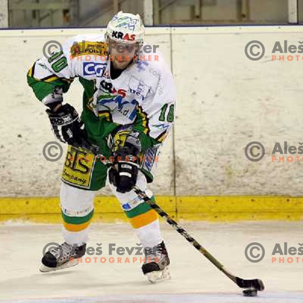 Mitja Sivic during third game of the Ice-Hockey Finals of Slovenian National Championship between ZM Olimpija-Banque Royale Slavija. ZM Olimpija won the game 6:1 and leads the series 2:1