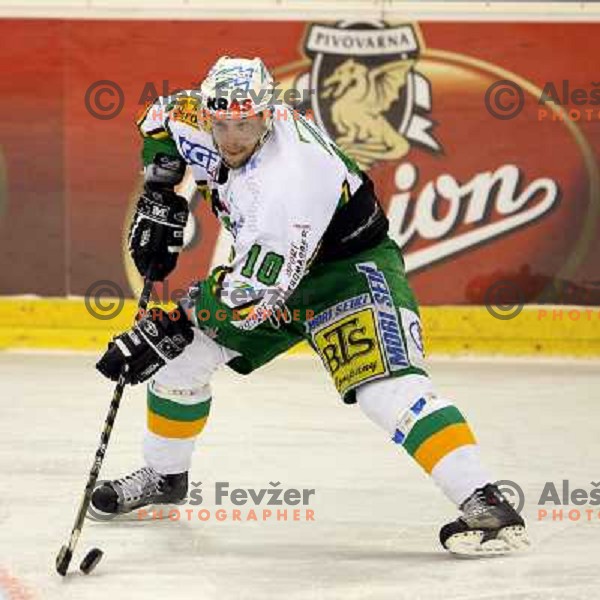 Mitja Sivic during third game of the Ice-Hockey Finals of Slovenian National Championship between ZM Olimpija-Banque Royale Slavija. ZM Olimpija won the game 6:1 and leads the series 2:1