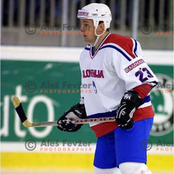 Igor Beribak of Slovenia Ice-Hockey team during World Championship group B in Ljubljana, Slovenia on April 2001