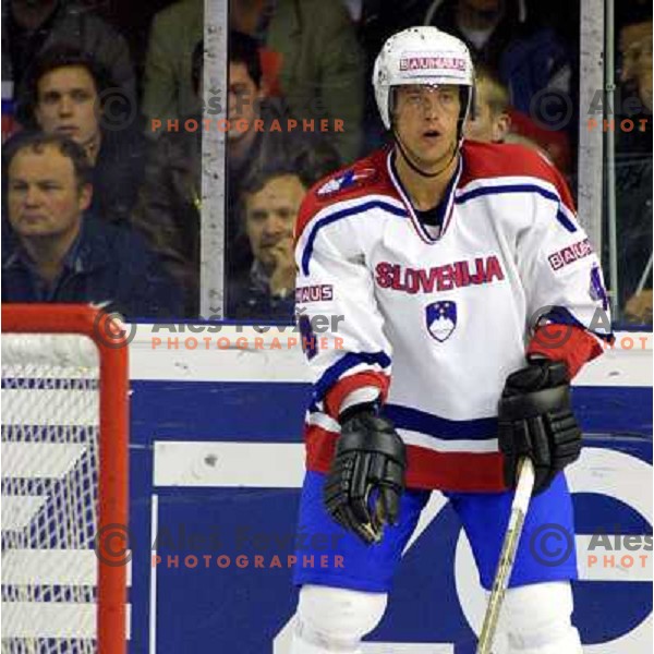 Andrej Brodnik of Slovenia Ice-Hockey team during World Championship group B in Ljubljana, Slovenia on April 2001