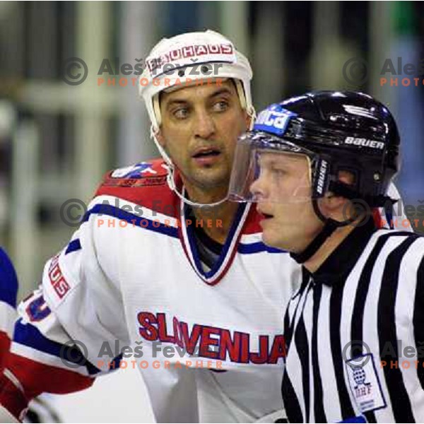 Toni Tislar of Slovenia Ice-Hockey team during World Championship group B in Ljubljana, Slovenia on April 2001