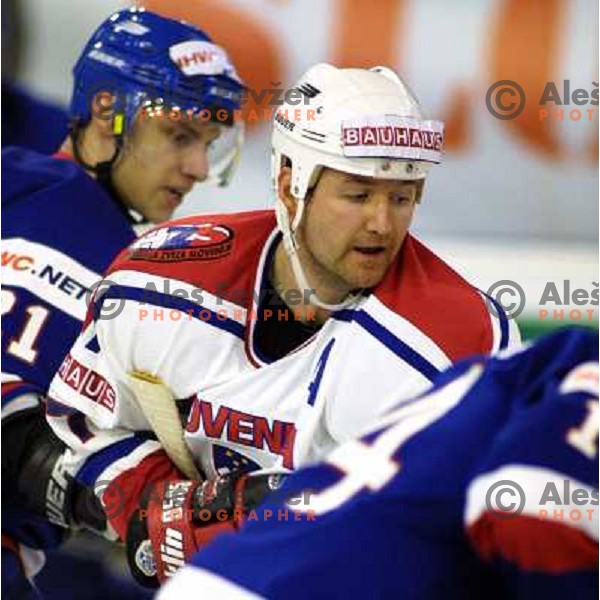 Nik Zupancic of Slovenia Ice-Hockey team during World Championship group B in Ljubljana, Slovenia on April 2001